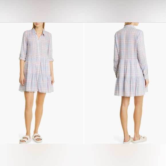 Veronica Beard Dresses & Skirts - VERONICA BEARD JEMILA PLAID SHIRTDRESS 👗 SIZE LARGE COLOR VAPOR MULTI